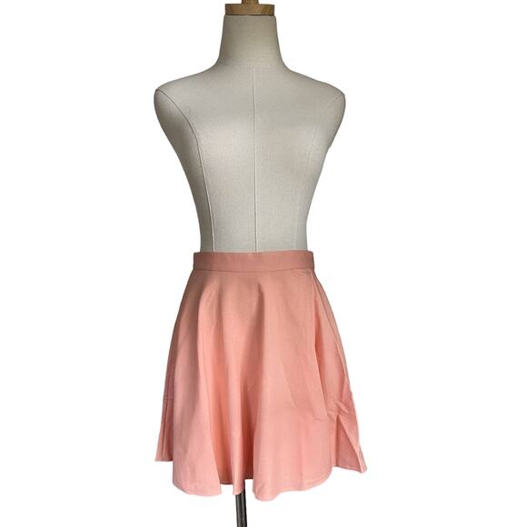 Alice + Olivia Pale Peach Pastel Pink/Coral Pleated Mini Skirt - Picture 6 of 12